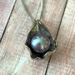 Freshwater purple pearl Necklace